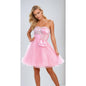 STEP INTO ELEGANCE WITH THIS STUNNING STRAPLESS MINI DRESS  : LIGHT PINK / S