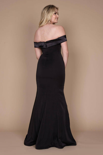 Long Formal Black Mermaid Dress: Black / 24