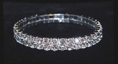 Silvia Two Row Stretch Rhinestone Bracelet