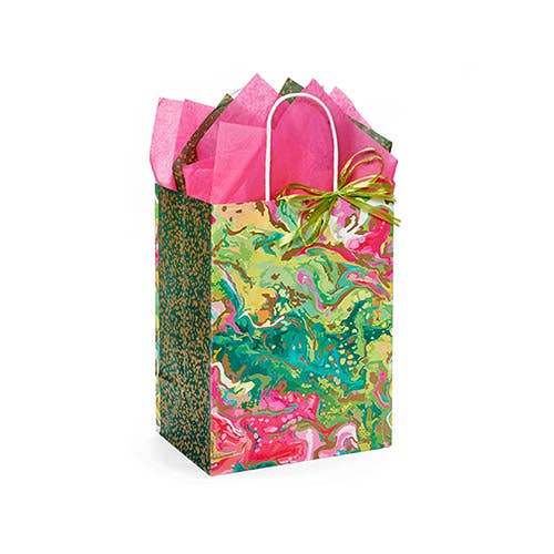 Small Gift Bag & Tissue Paper 5 1/4 x 3 1/2 x 8 1/4