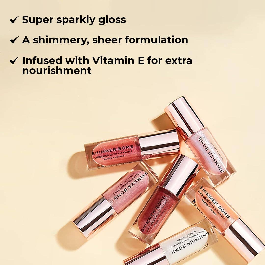 REVOLUTION Shimmer Bomb Lip Gloss: Golden goddess