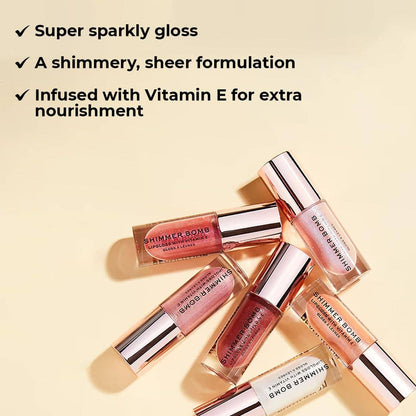 REVOLUTION Shimmer Bomb Lip Gloss: Golden goddess